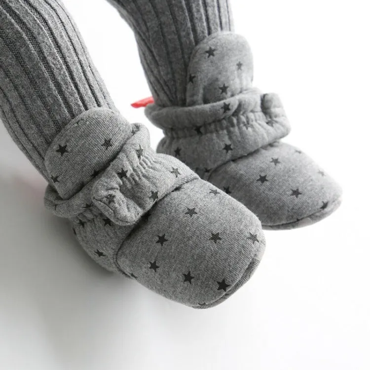 0-1 Year Old Spring and Autumn Knitted Baby Shoes Warm Toddler Cotton Shoes, Size:Inner Length 11cm(Pink Stars)