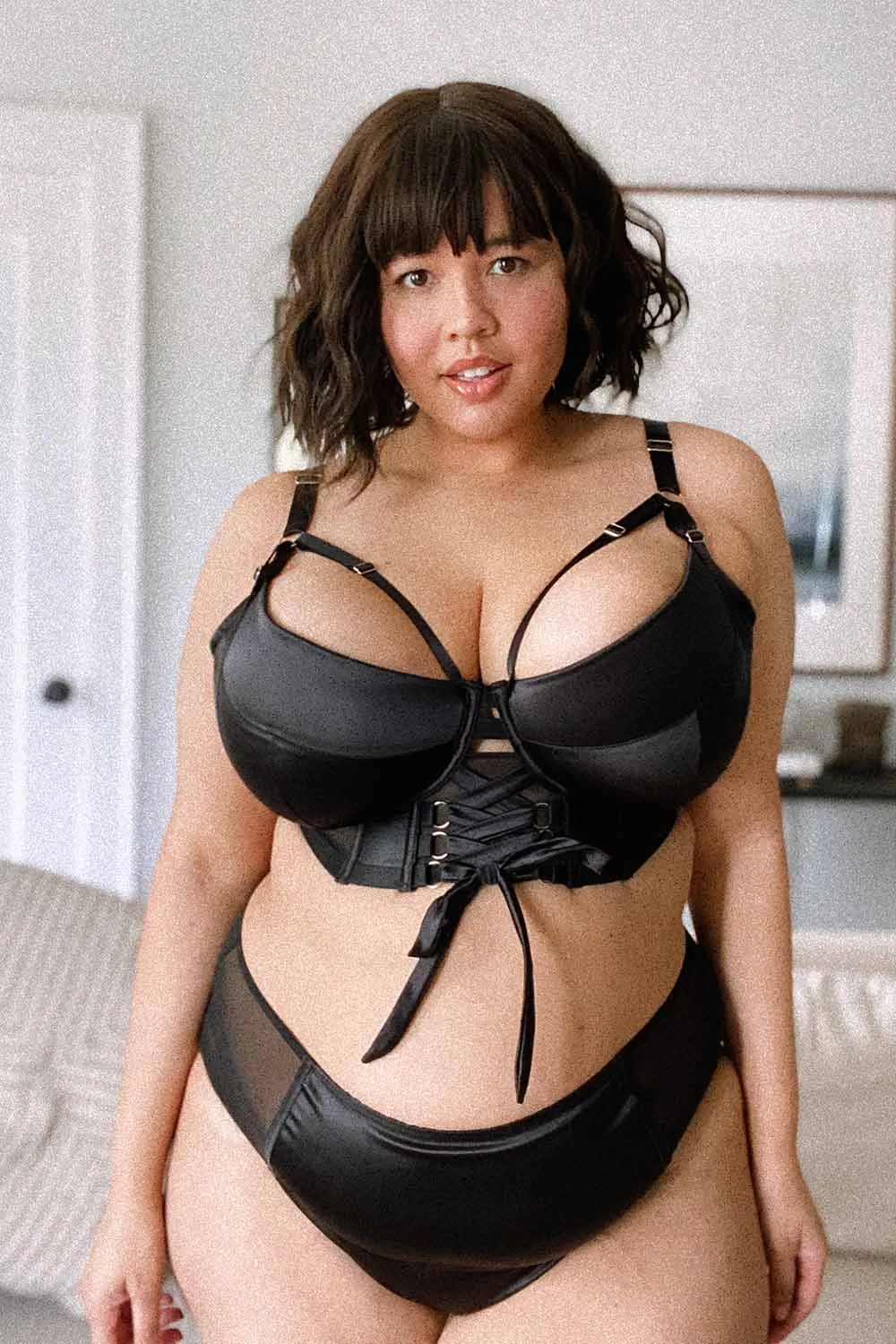 Aysha Black Lace Up Bra