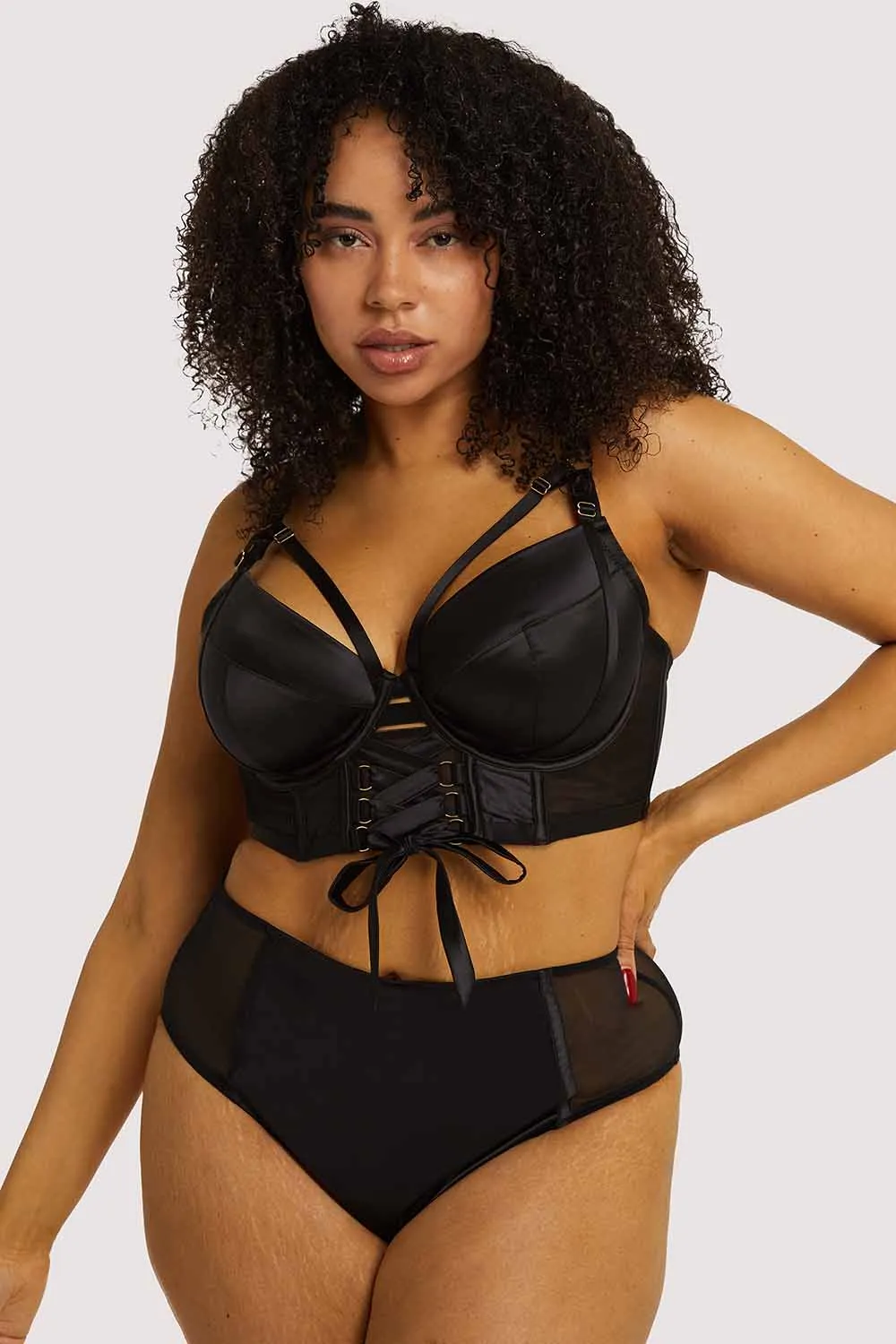 Aysha Black Lace Up Bra