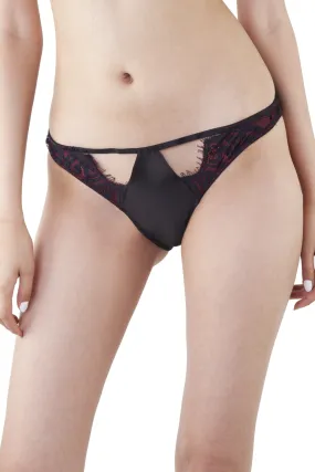 Bailey Red Net/Black Embroidery Lace Brief