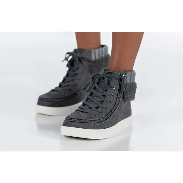 Billy Cuff II Kids Charcoal High Top Adaptive Sneaker (EasyOn)