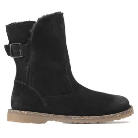 BIRKENSTOCK UPSALLA SHEARLING BLACK SUEDE - WOMENS