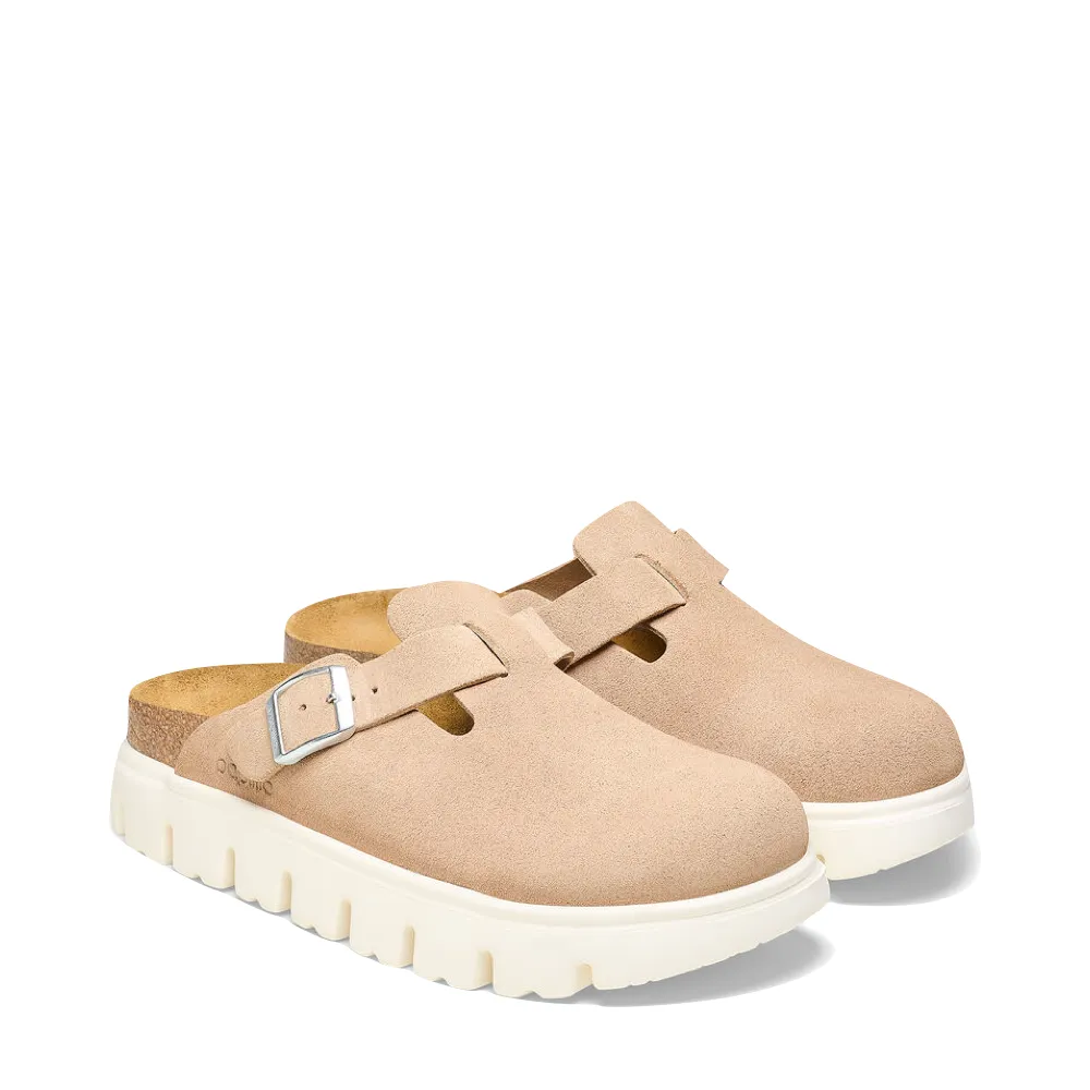 Birkenstock Women's Boston Chunky Suede Leather Clog in Warm Sand