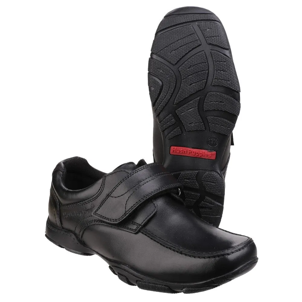 Black Freddy Single Fit Junior School Shoes