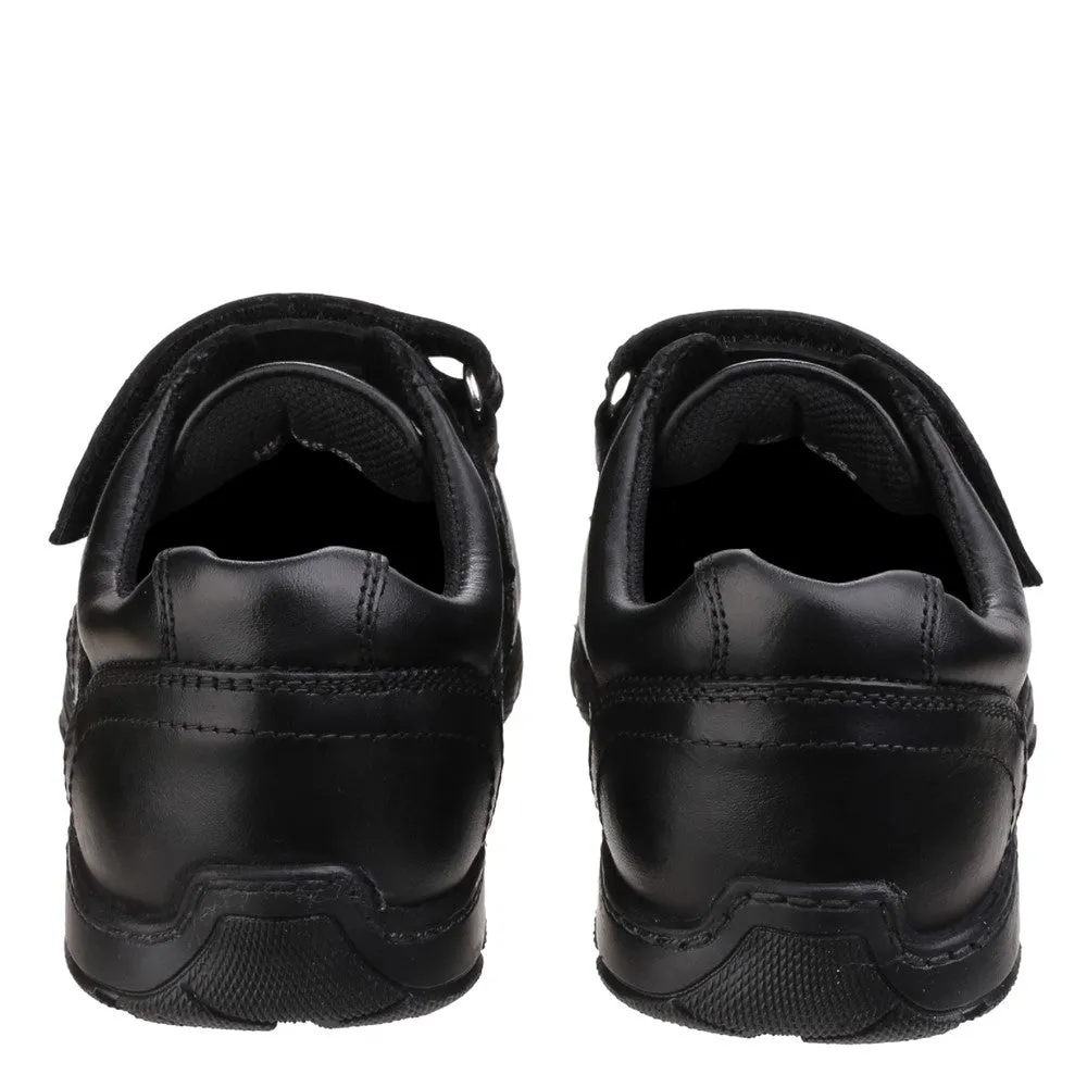 Black Freddy Single Fit Junior School Shoes