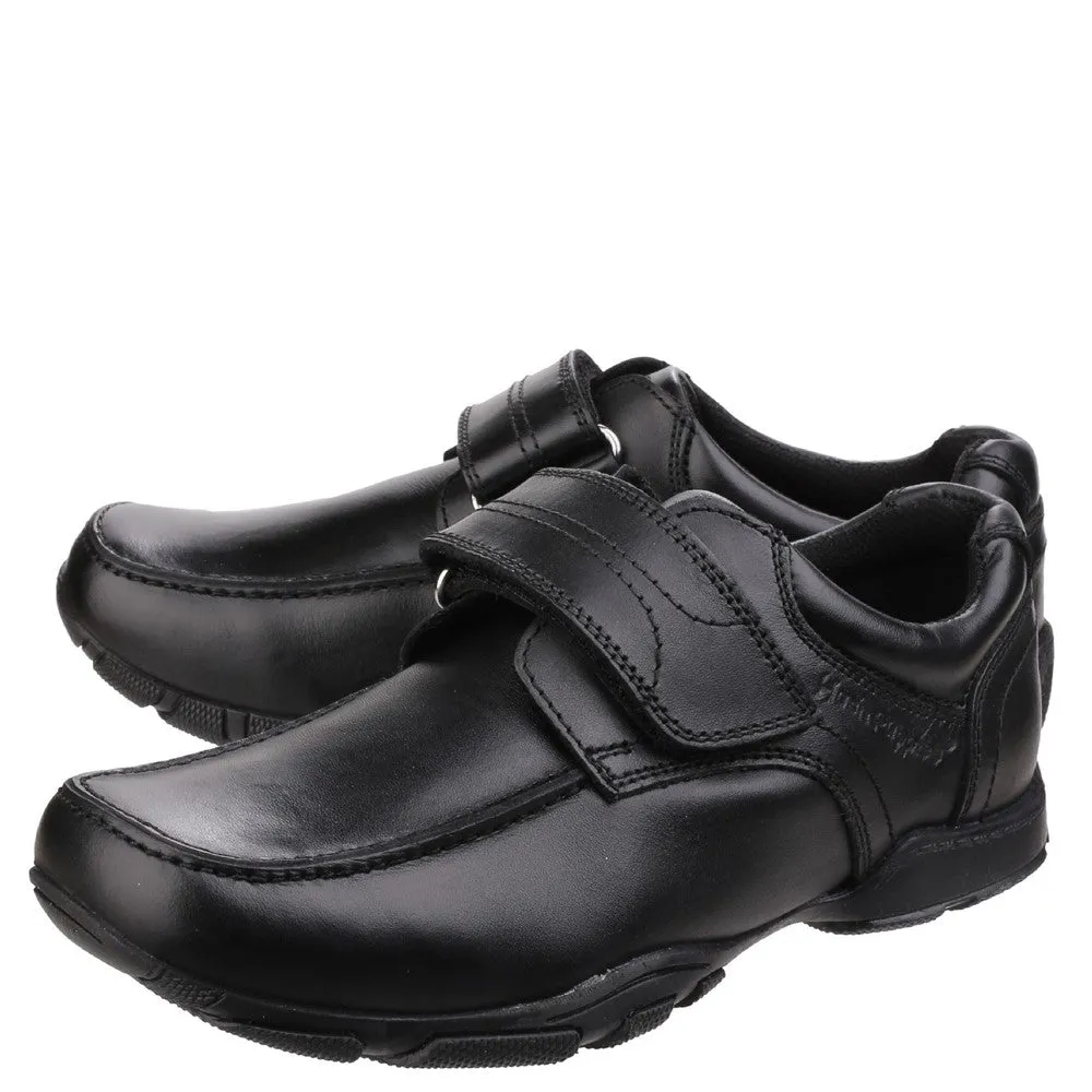 Black Freddy Single Fit Junior School Shoes