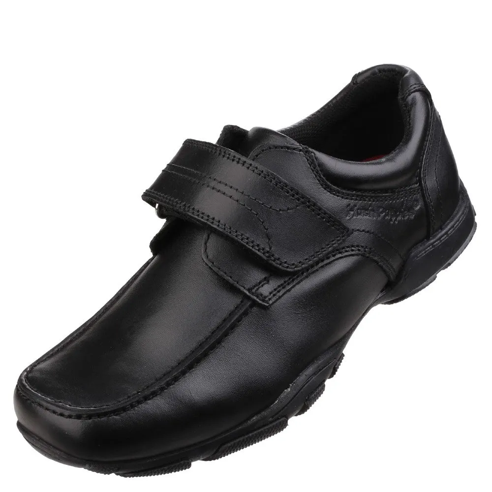 Black Freddy Single Fit Junior School Shoes