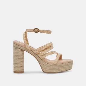 CATINA HEELS LT NATURAL RAFFIA