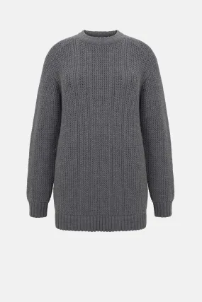 Combey Knitted Jumper in Marl Grey