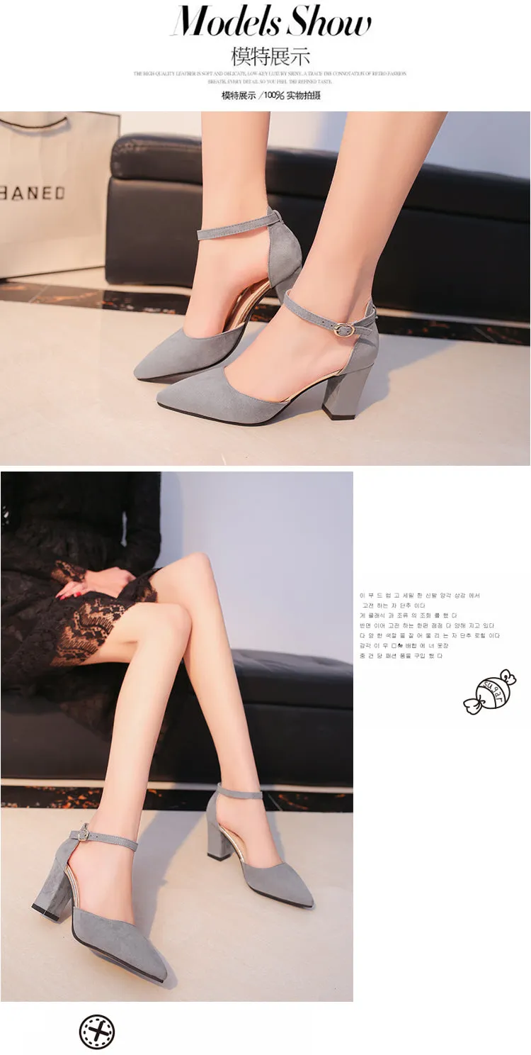 Flock pointed High Heels