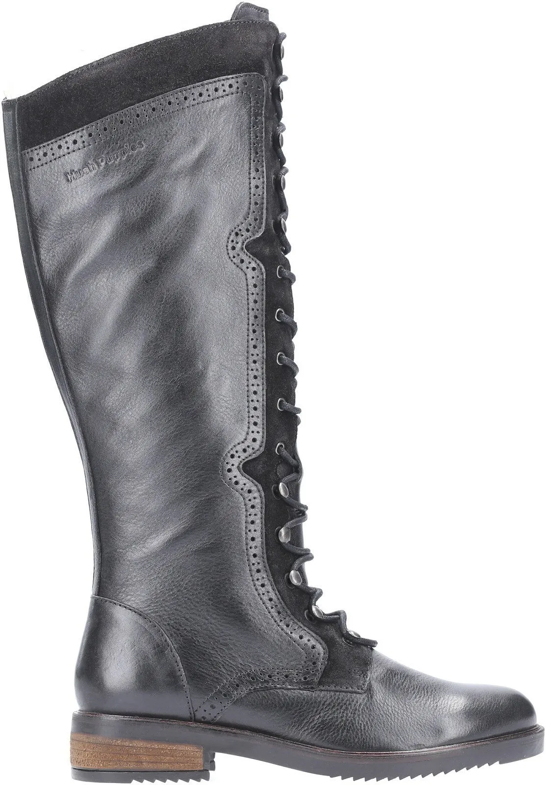 Hush Puppies Rudy Zip Up Lace Up Long Boot