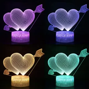 I LOVE YOU Sweet Lover Heart Balloon 3D LED USB Lamp Romantic Decorative Colorful Night Light Girlfriend Gift Mothers Day