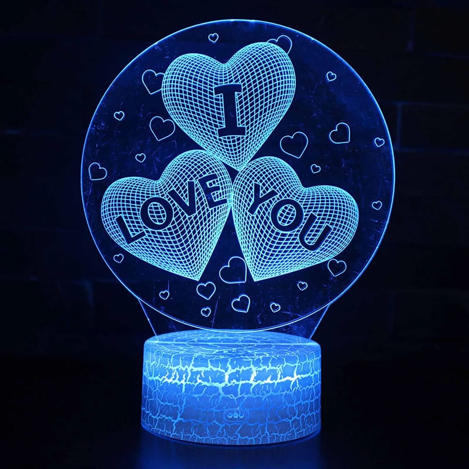 I LOVE YOU Sweet Lover Heart Balloon 3D LED USB Lamp Romantic Decorative Colorful Night Light Girlfriend Gift Mothers Day