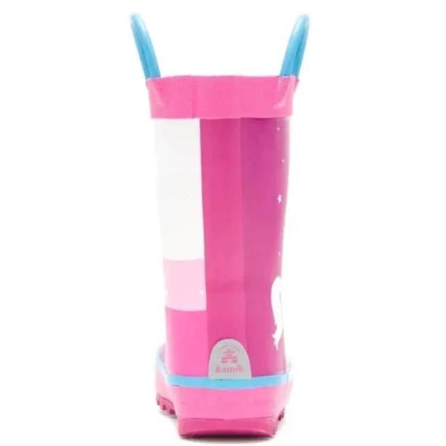 Kamik Magenta Unicorn Girls Toddler Little Kids Rain Boot