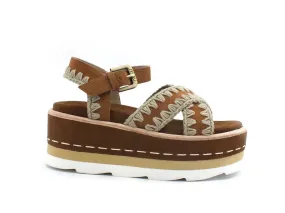 MOU Platform Criss Cross Upper Sandalo Platform Cognac MU.SW351000C