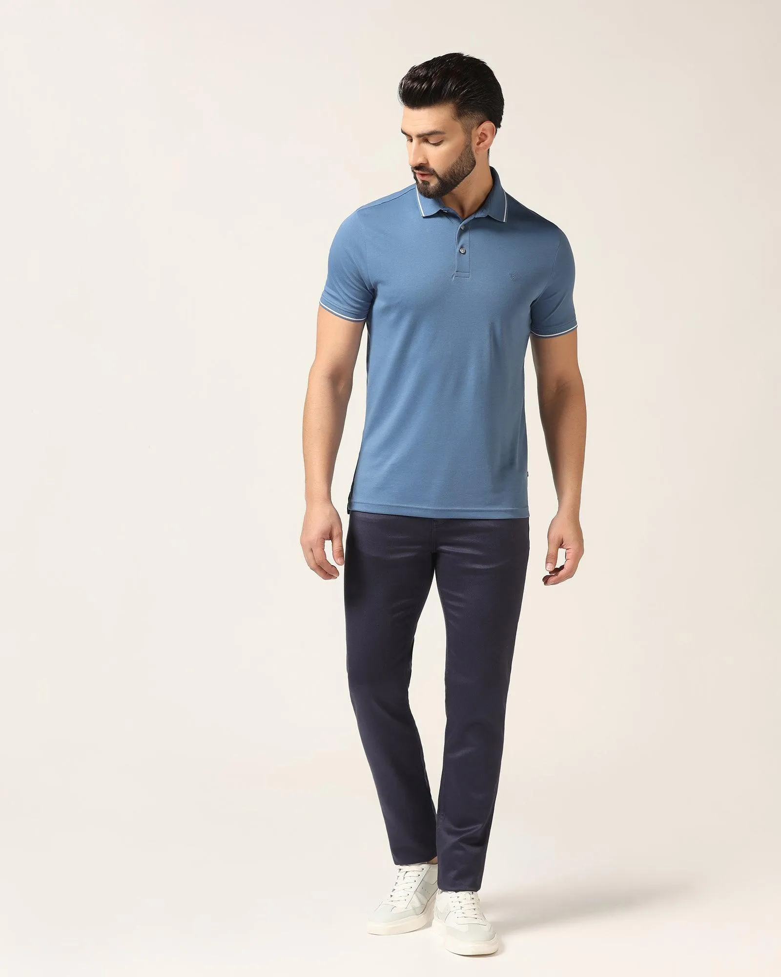 Polo Blue Solid T-Shirt - Adam