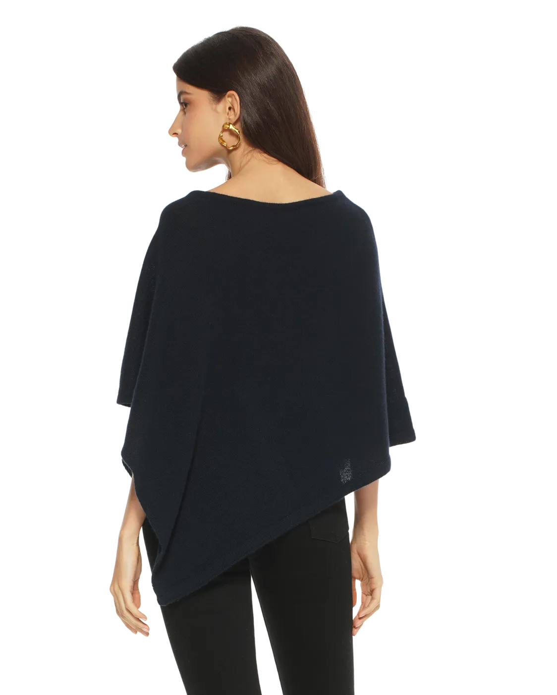 Pure Cashmere Capelet Poncho Night Blue