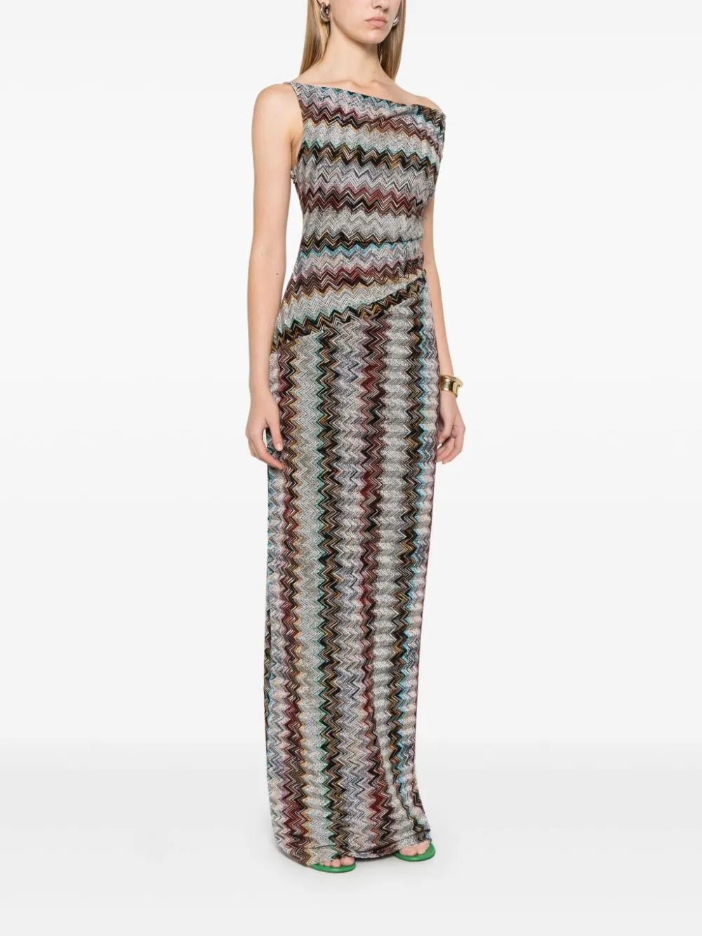 ZIG ZAG MOTIF LONG DRESS